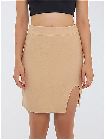 Naadloze zoom hoge taille rok met split hiccup