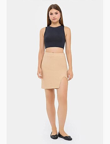 Naadloze zoom hoge taille rok met split hiccup