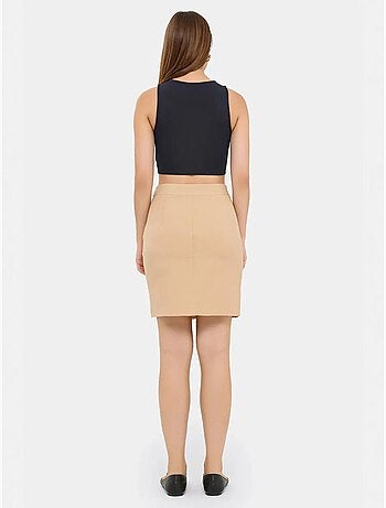 Naadloze zoom hoge taille rok met split hiccup