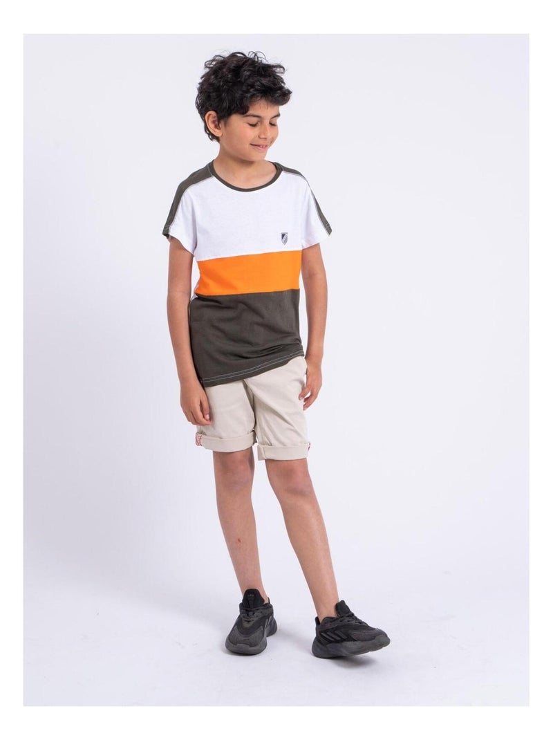 NABALIA-J T-shirt met korte mouwen van puur katoen Kaki - Kiabi