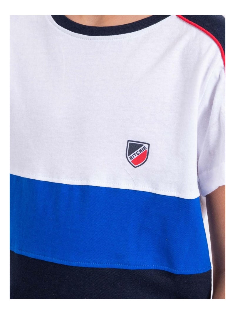 NABALIA-J T-shirt met korte mouwen van puur katoen Marineblauw - Kiabi
