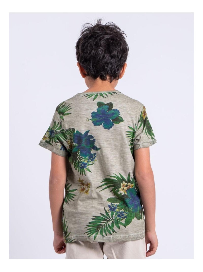 NABANE-J T-shirt met korte mouwen, ronde hals en gemaakt van puur katoen Beige - Kiabi