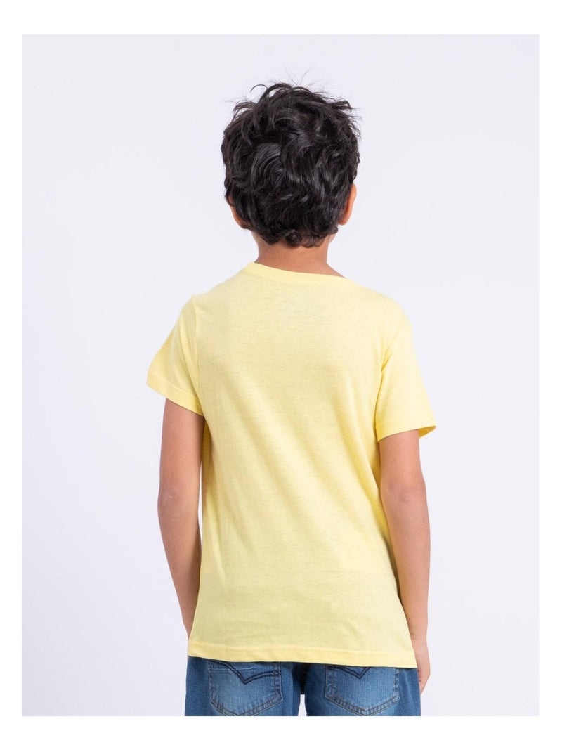 NABARZU-J T-shirt met korte mouwen en ronde hals van puur katoen Geel - Kiabi