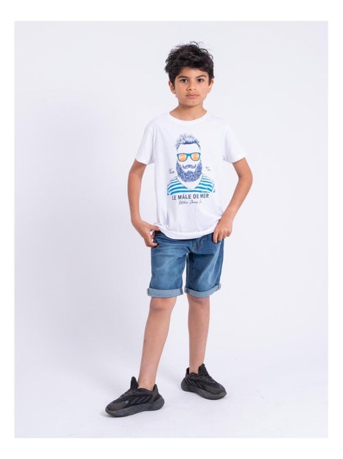 NABARZU-J T-shirt met korte mouwen en ronde hals van puur katoen - Kiabi NABARZU-J T-shirt met korte mouwen en ronde hals van puur katoen - Kiabi
