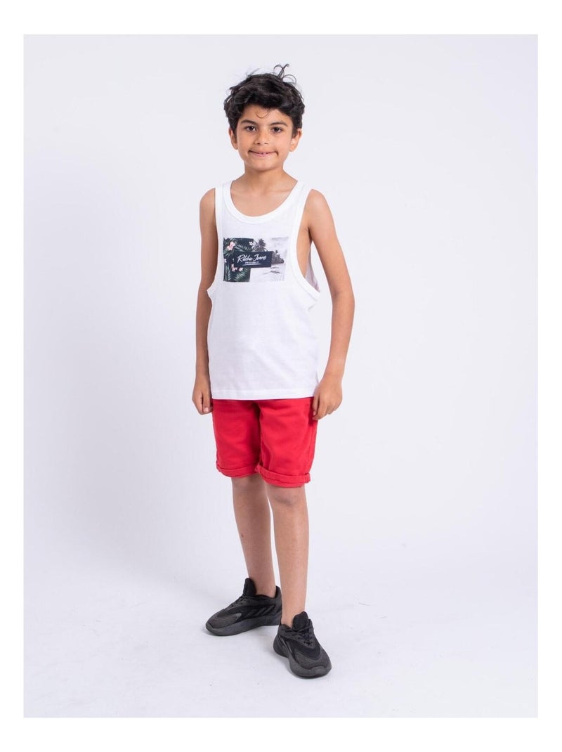 NABODY-J Tanktop met ronde hals van puur katoen Wit - Kiabi