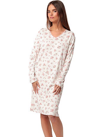 Nachthemd met lange mouwen dots and flowers