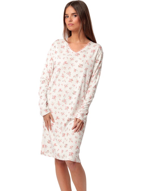 Nachthemd met lange mouwen dots and flowers - Kiabi