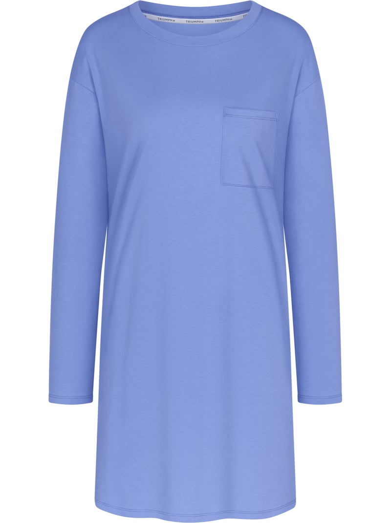Nachthemd met lange mouwen minimalistic Blauw - Kiabi