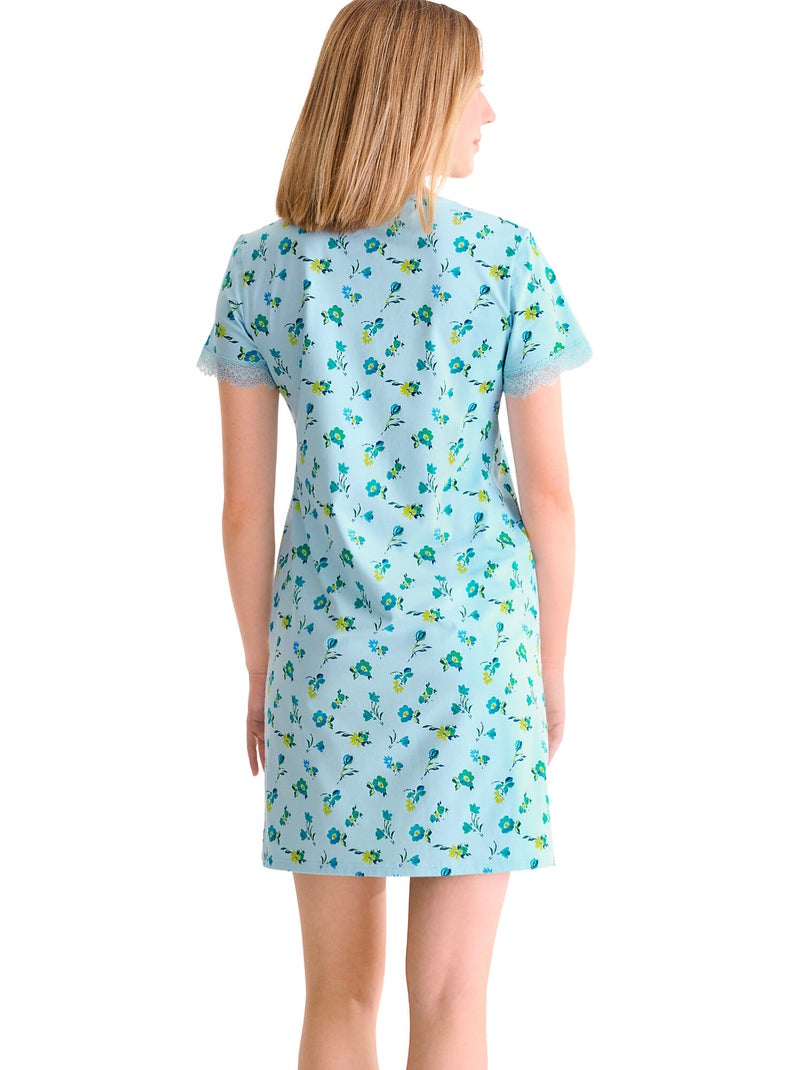 Nachthemd met slipe mouwen bloomy Blauw - Kiabi