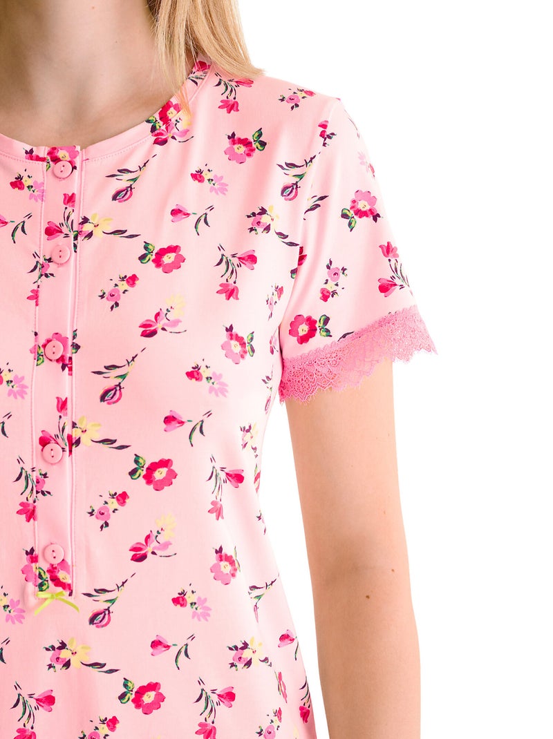 Nachthemd met slipe mouwen bloomy Roze - Kiabi
