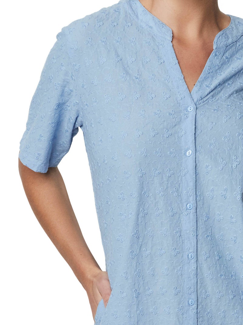 Nachthemd met slipe mouwen homewear p102 Blauw - Kiabi