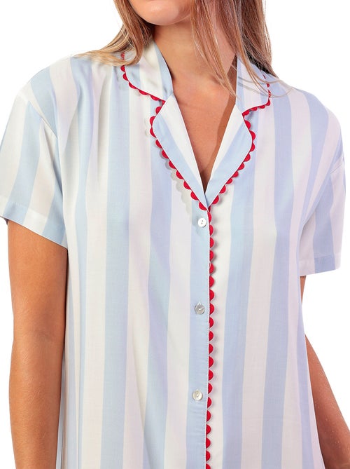 Nachthemd met slipe mouwen light stripes - Kiabi