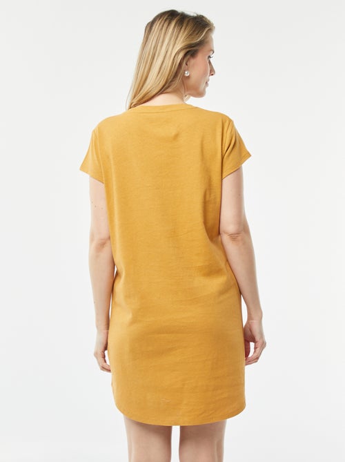 Nachthemd van linnenmix | T-shirtmodel - Kiabi