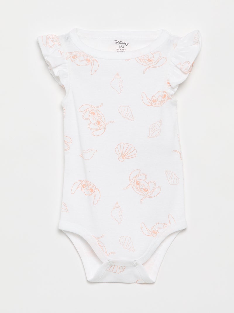 Nachtset 'Disney' - body met volantmouwtjes + short Wit - Kiabi