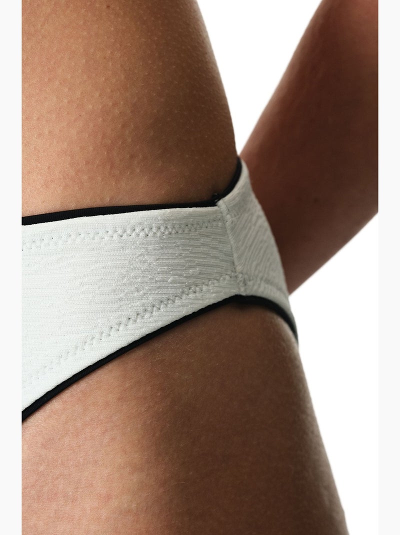 Nadia bikinibroekje met structuur en middelhoge taille penti Wit - Kiabi