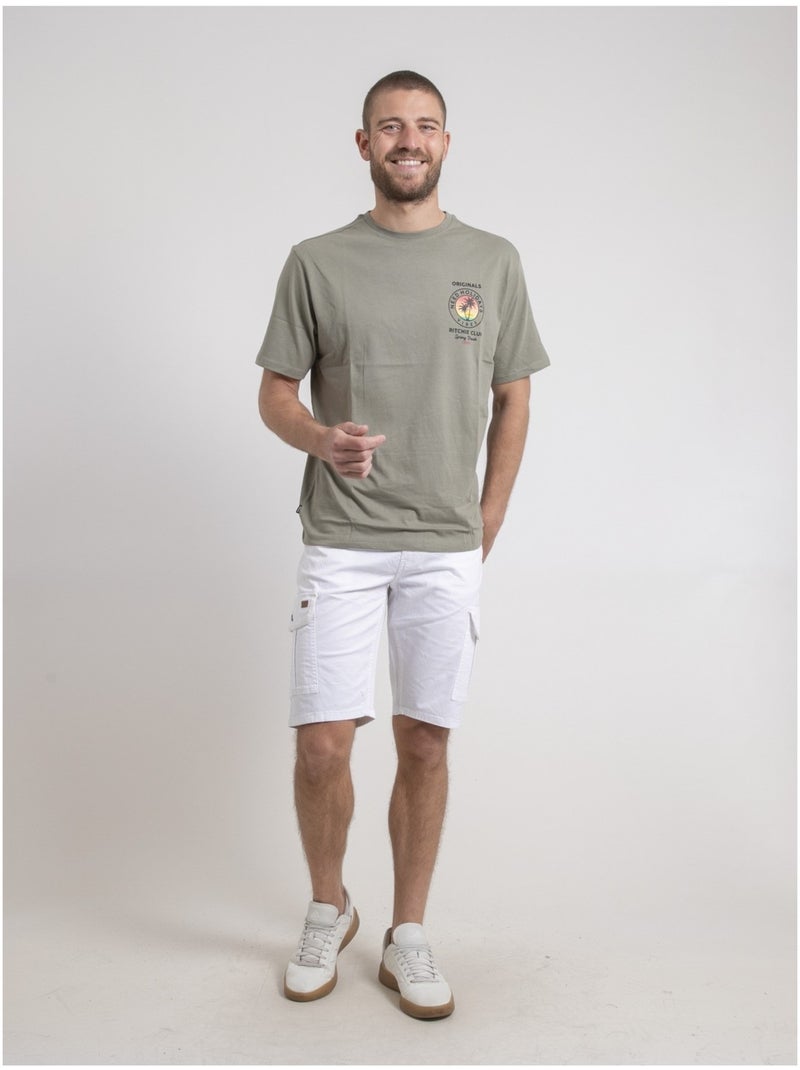Nahamas oversized t-shirt met ronde hals van puur katoen Kaki - Kiabi