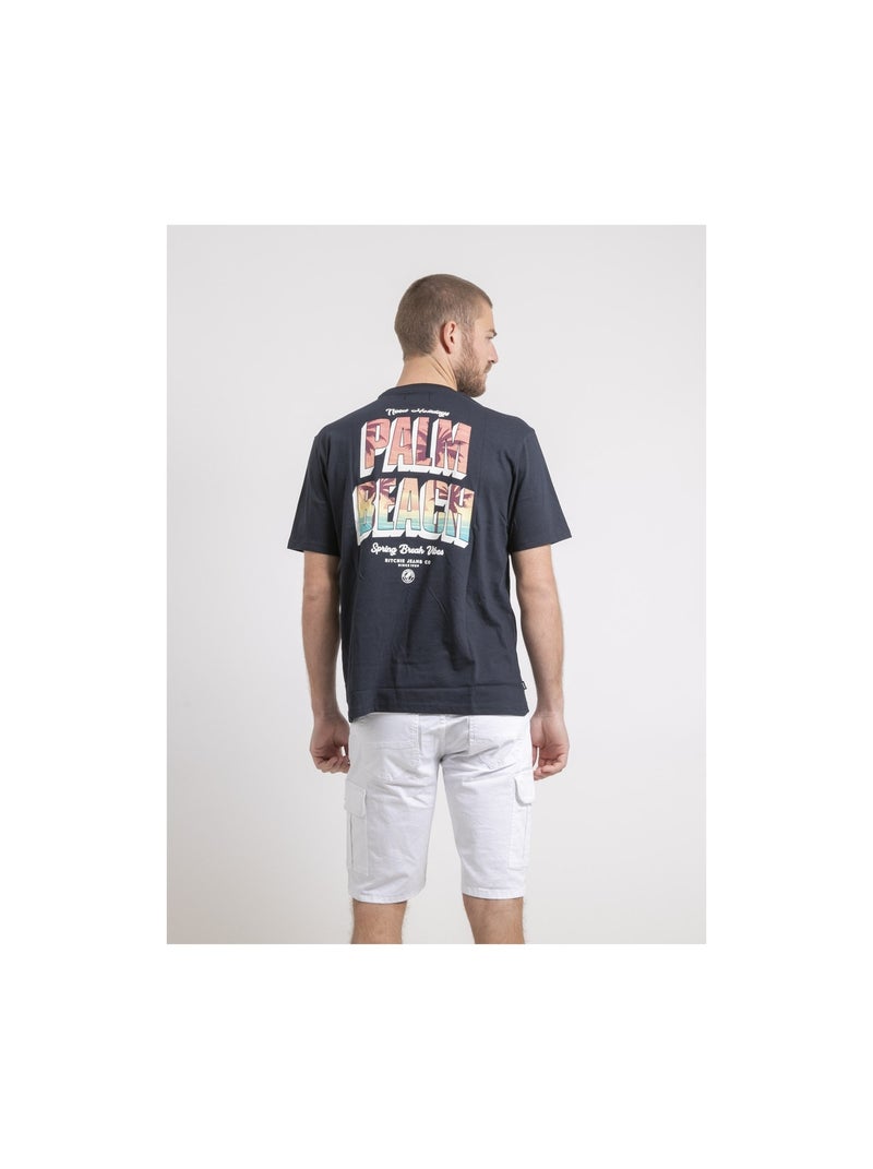 Nahamas oversized t-shirt met ronde hals van puur katoen Marineblauw - Kiabi