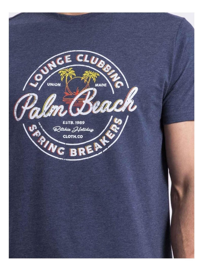 Nakiwok t-shirt met ronde hals Marineblauw - Kiabi