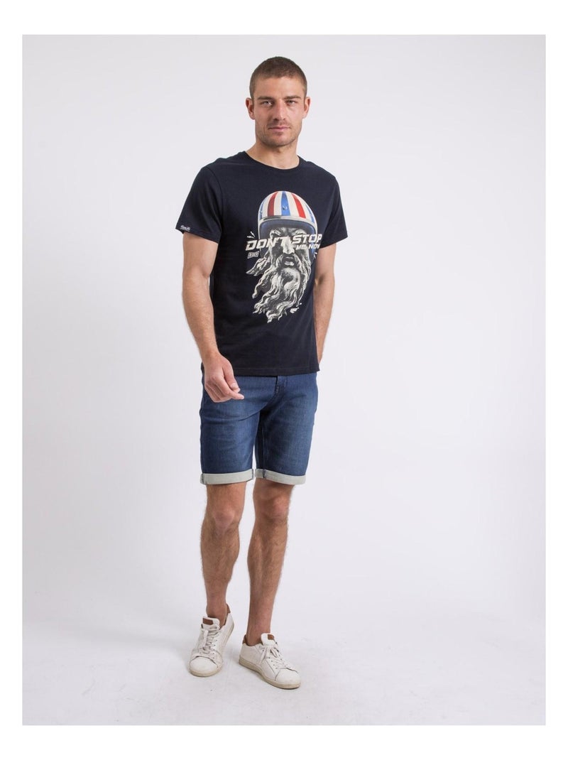 Nalubad t-shirt met ronde hals Marineblauw - Kiabi