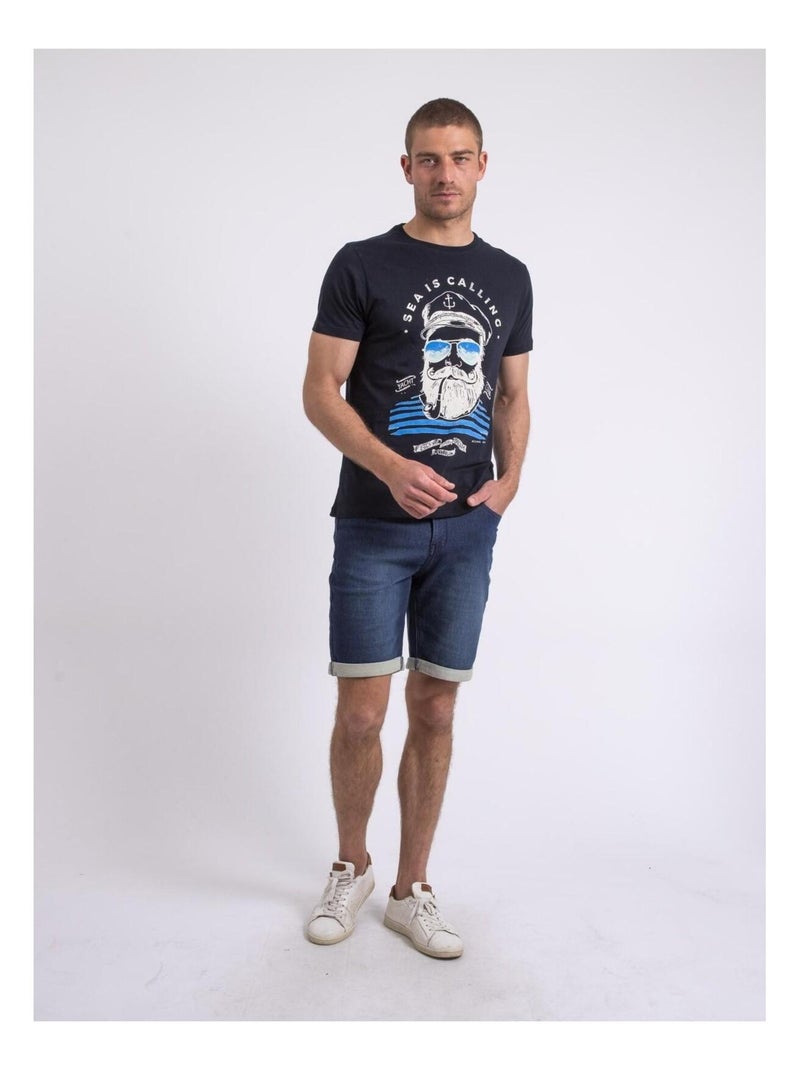 Nalupiri t-shirt met ronde hals Marineblauw - Kiabi