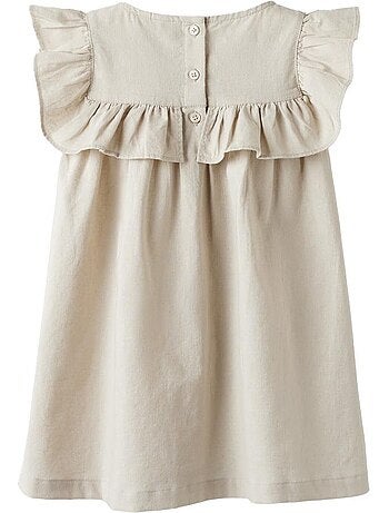 Name it alinnen beige jurk voor meisjes