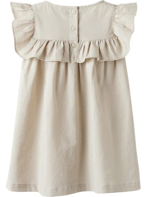 Name It Alinnen Beige Jurk voor Meisjes - Kiabi Name It Alinnen Beige Jurk voor Meisjes - Kiabi
