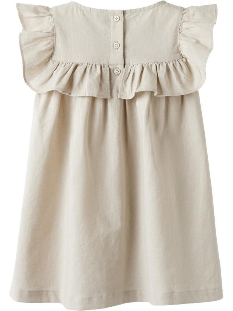 Name It Alinnen Beige Jurk voor Meisjes Zilvergrijs - Kiabi