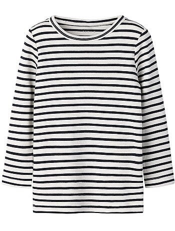 Name it bani t-shirt met lange mouwen blauw/wit voor meisjes