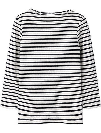 Name it bani t-shirt met lange mouwen blauw/wit voor meisjes