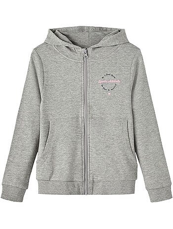 Name it folise grijs zip-up sweatvest voor meisjes