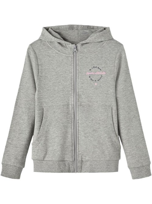 Name It Folise Grijs Zip-Up Sweatvest voor Meisjes - Kiabi Name It Folise Grijs Zip-Up Sweatvest voor Meisjes - Kiabi