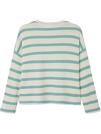 Name it follina gestreepte trui beige/groen voor meisjes