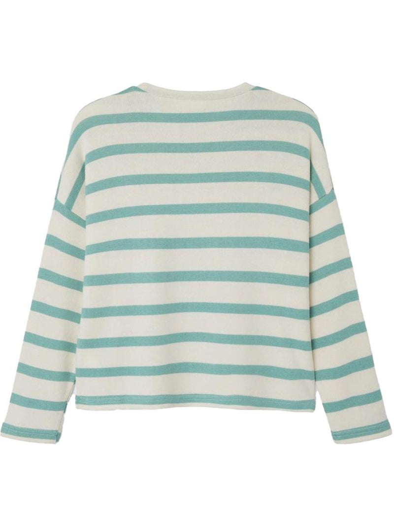 Name It Follina Gestreepte Trui Beige/Groen voor Meisjes Groen - Kiabi