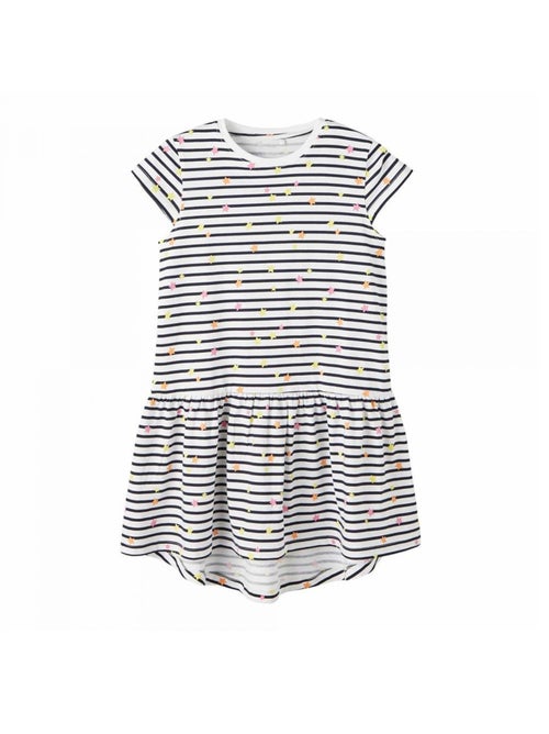 Name It Frida Gestreepte Jurk Wit voor Meisjes - Kiabi Name It Frida Gestreepte Jurk Wit voor Meisjes - Kiabi