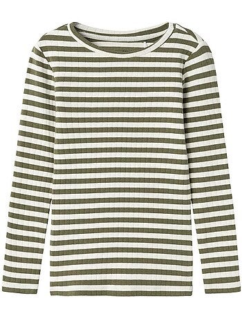 Name it fsuraja t-shirt met lange mouwen voor meisjes - groen/wit