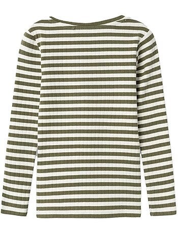 Name it fsuraja t-shirt met lange mouwen voor meisjes - groen/wit