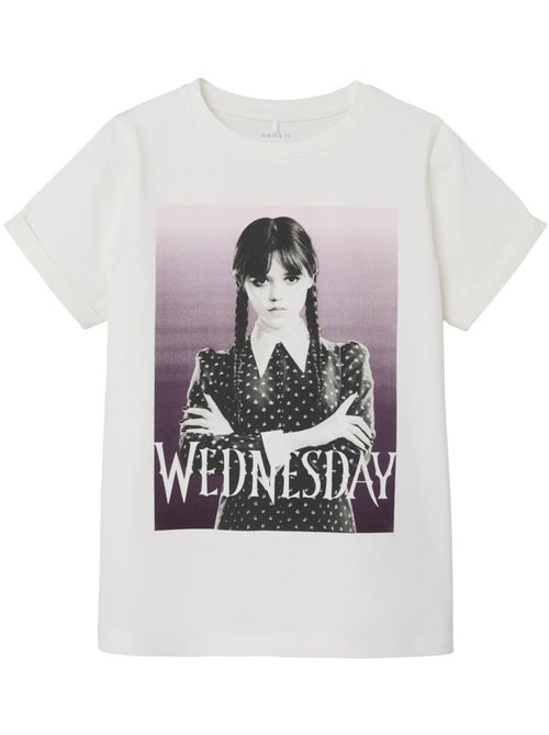 Name It Jax Wednesday T-shirt Wit voor Meisjes - Kiabi Name It Jax Wednesday T-shirt Wit voor Meisjes - Kiabi