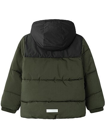 Name it jongens winterjas kaki/zwart