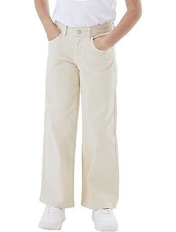 Name it meisjes regular jeans beige wide 1115