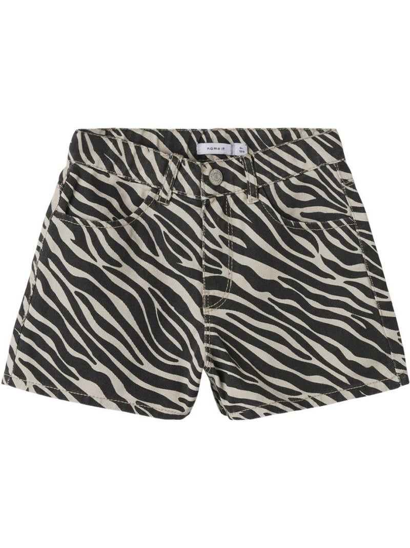 Name It Meisjes Short Zwart met Zebraprint Frose Zwart - Kiabi