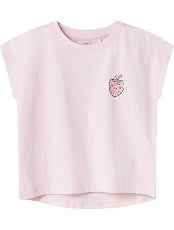 Name it meisjes t-shirt roze met capmouwtjes