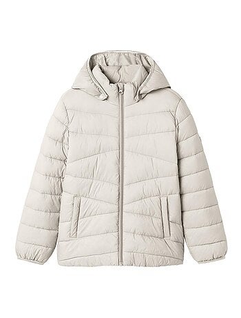 Name it meisjes winterjas wit - marble