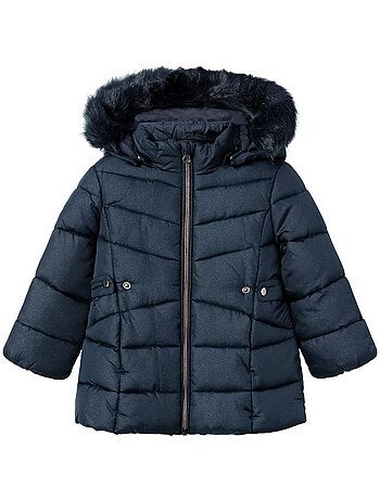 Name it merethe meisjes winterjas donkerblauw