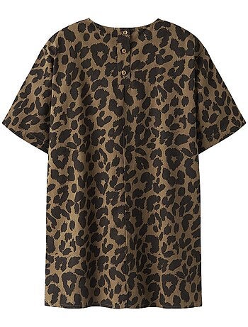 Name it nkfbelate meisjesjurk bruin/zwart