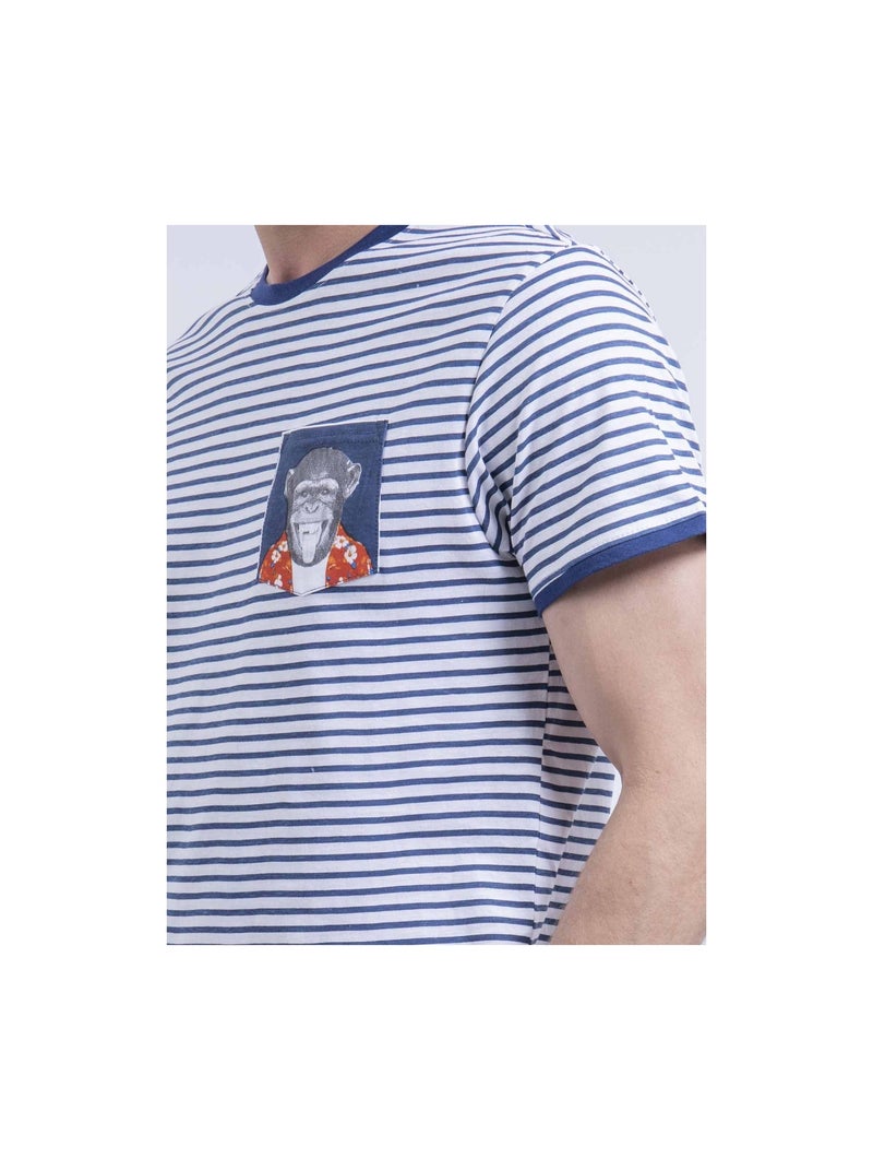 Napisinge t-shirt met ronde hals Marineblauw - Kiabi