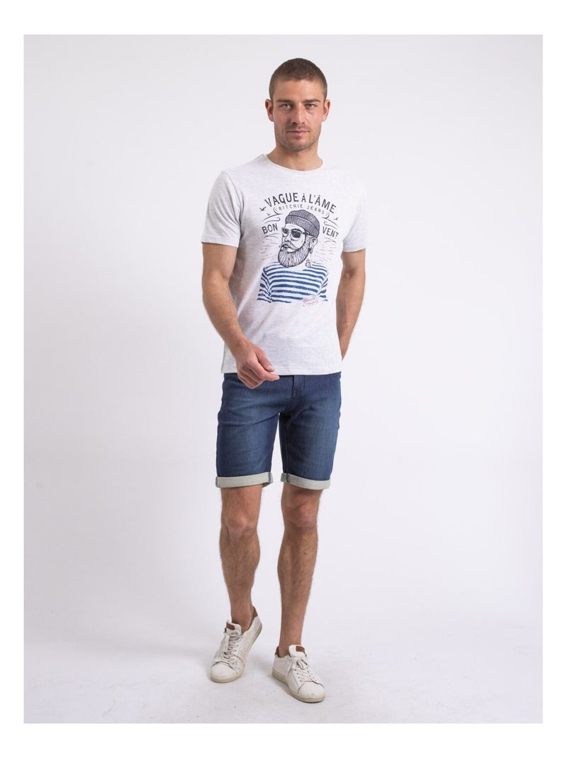 Naple t-shirt met ronde hals Grijs - Kiabi