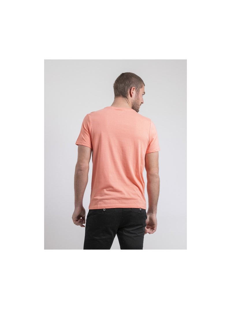 Napour t-shirt met ronde hals van puur katoen Koraaloranje - Kiabi