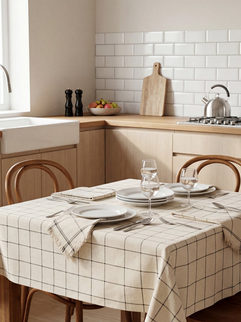 Nappe à carreaux 150x250 cm NOIR - Kiabi
