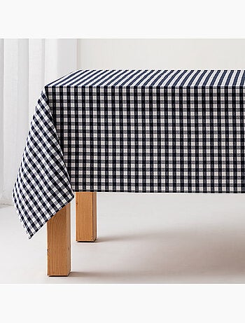 Nappe anti-taches à carreaux vichy, tissée, toucher textile - Gamusi.