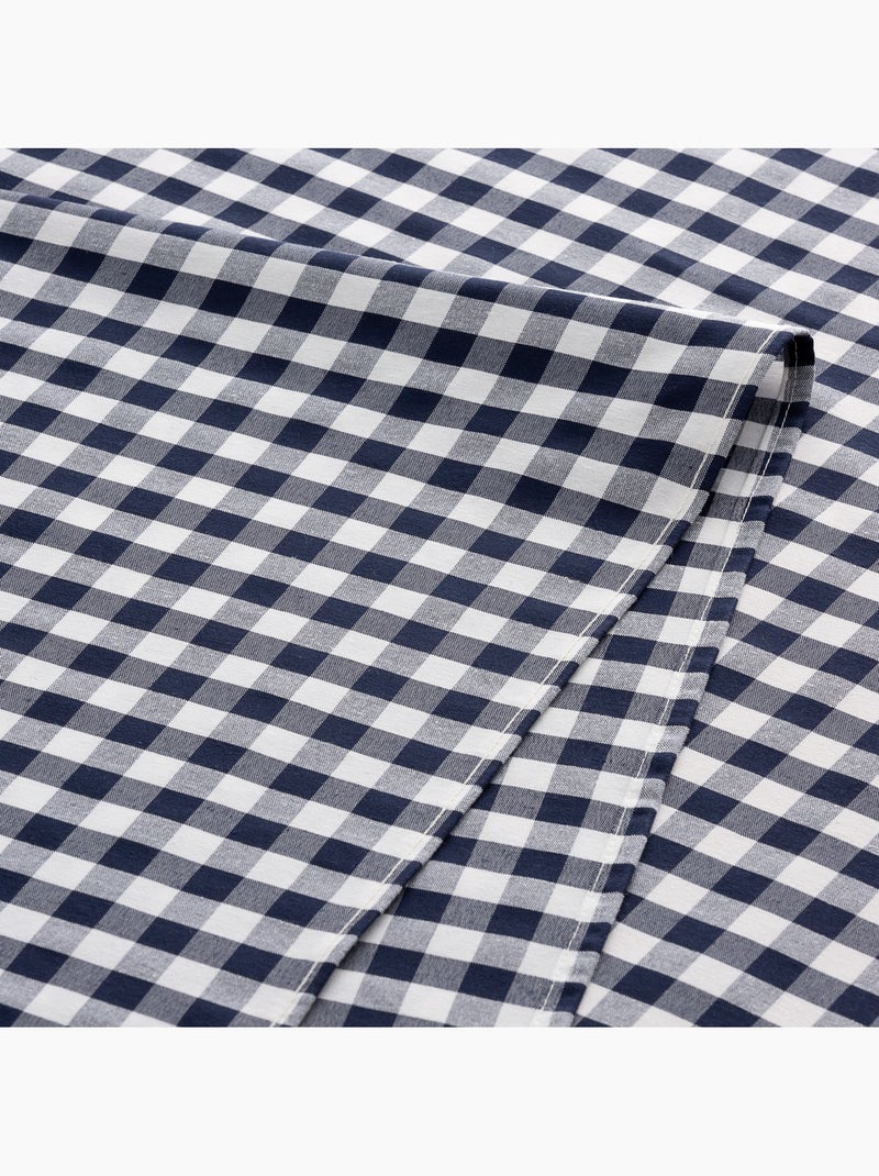 Nappe anti-taches à carreaux vichy, tissée, toucher textile - Gamusi. Bleu marine - Kiabi